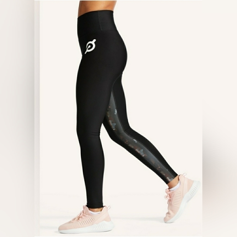 Peloton Women’s High Rise Show Up Black Floral Leggings, Size L